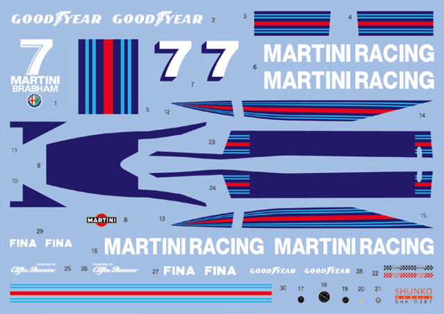 SHUNKO MODELS シュンコモデル SHK-D381 1/20 ブラバム BT46 1977 プロトタイプ デカールセット フジミ対応