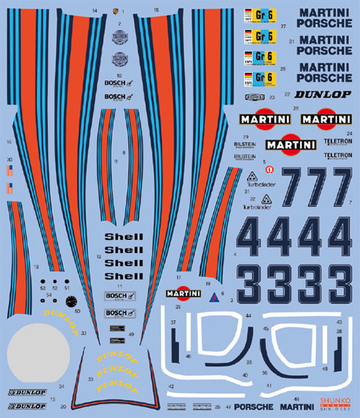 SHUNKO MODELS シュンコモデル SHK-D382 1/24 マルティニ ポルシェ 936/77 1977-78 LM デカールセット タミヤ対応