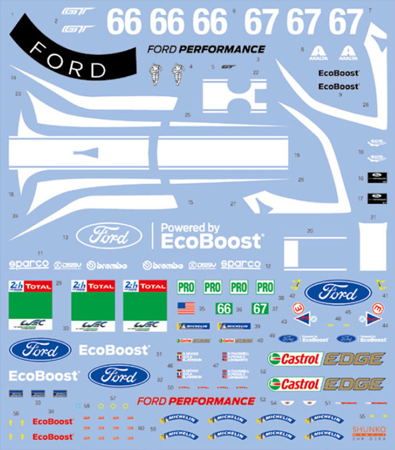 SHUNKO MODELS シュンコモデル SHK-D388 1/24 フォード GT チームUK 2019 LM デカールセット レベル対応