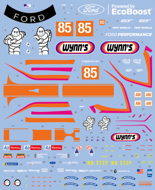 SHUNKO MODELS シュンコモデル SHK-D390 1/24 ウインオイル フォード GT 2019 LM デカールセット レベル対応