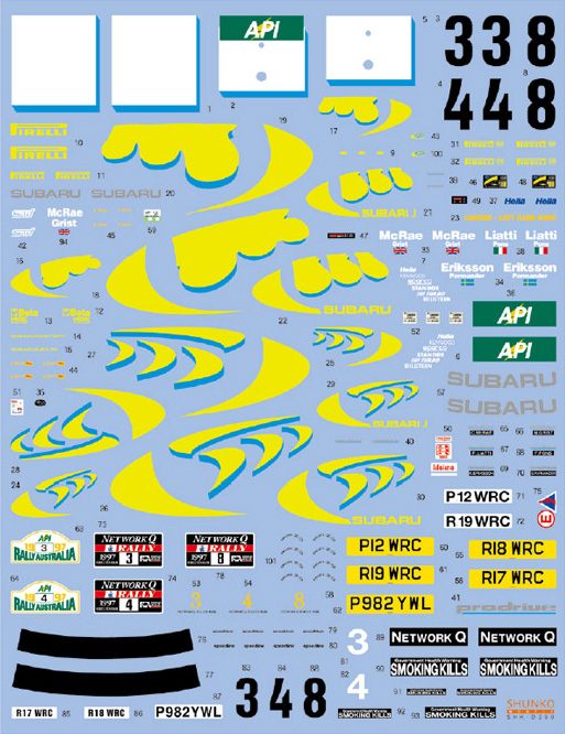 SHUNKO MODELS シュンコモデル SHK-D399 1/24 スリーファイブ インプレッサ WRC 1997 オーストラリア/RAC デカールセット タミヤ対応