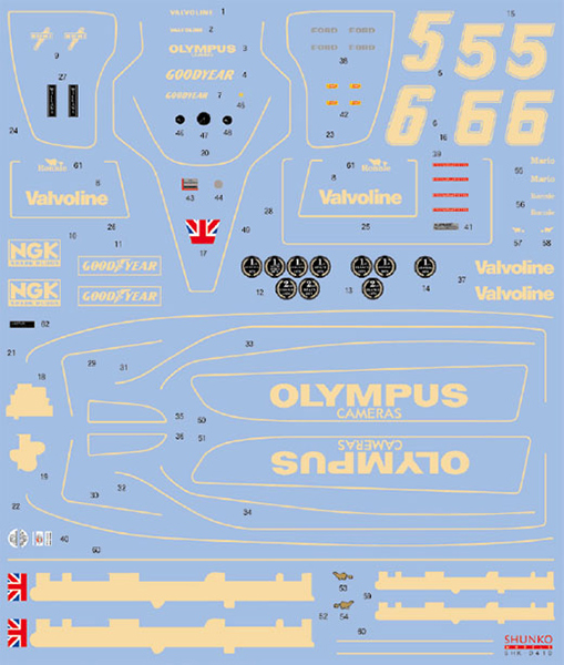SHUNKO MODELS シュンコモデル SHK-D410 1/20 ロータス タイプ79 1978 デカールセット ハセガワ対応