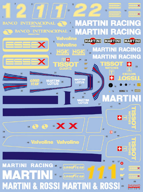 SHUNKO MODELS シュンコモデル SHK-D412 1/20 マルティニ タイプ79 1979 前期 デカールセット タミヤ対応