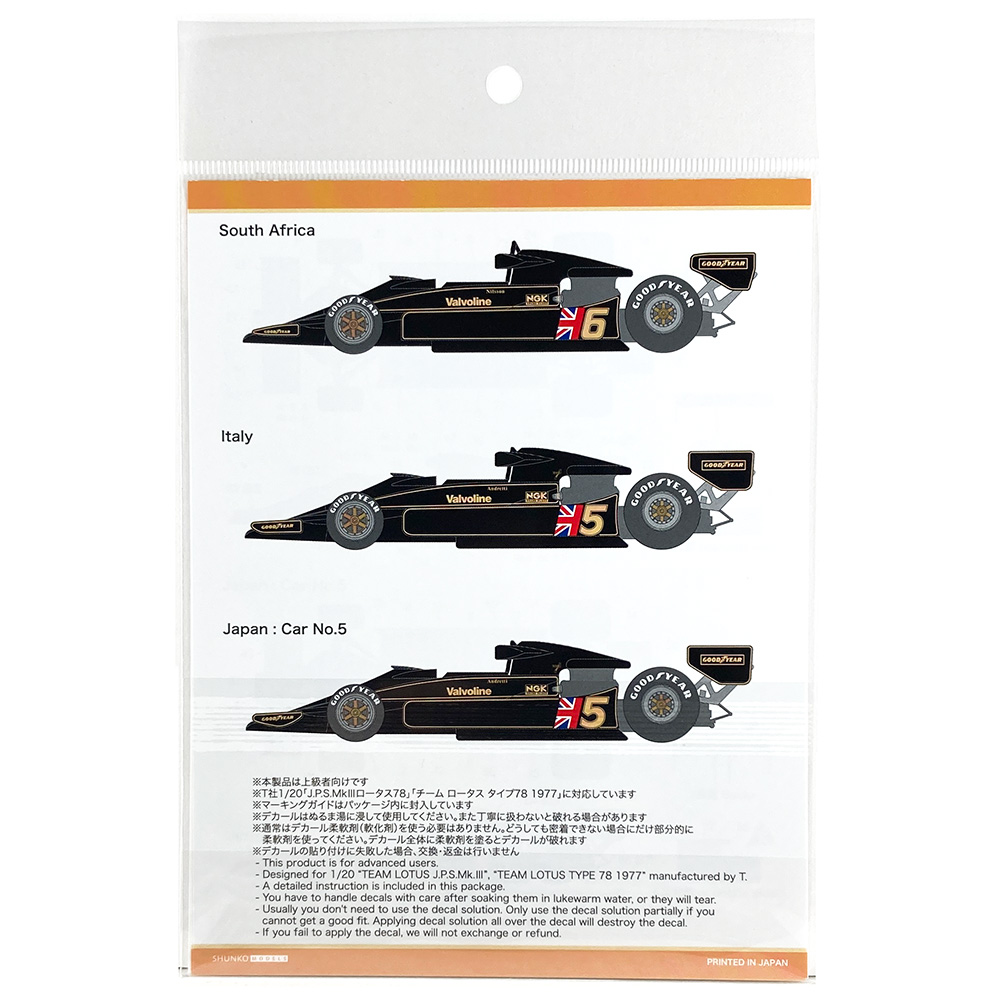 SHUNKO D424 1/20 Jordan J191 1991 Early / Test car decal set