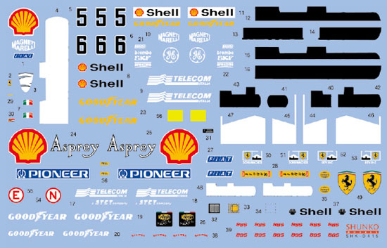 SHUNKO MODELS シュンコモデル SHK-D415 1/20 フェラーリ F310B 1997 カナダ/日本 デカールセット タミヤ対応