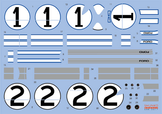 SHUNKO MODELS シュンコモデル SHK-D417 1/24 フォードGT40 1966 LM #1/2 デカールセット フジミ対応