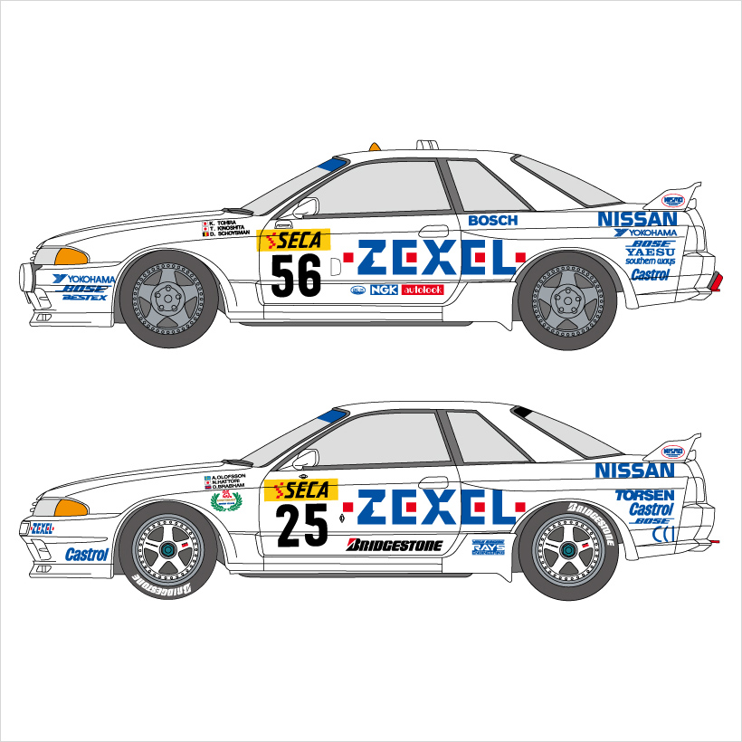 SHUNKO 1/24 ゼクセル スカイラインGT-R 1990-91スパ デカールセット
