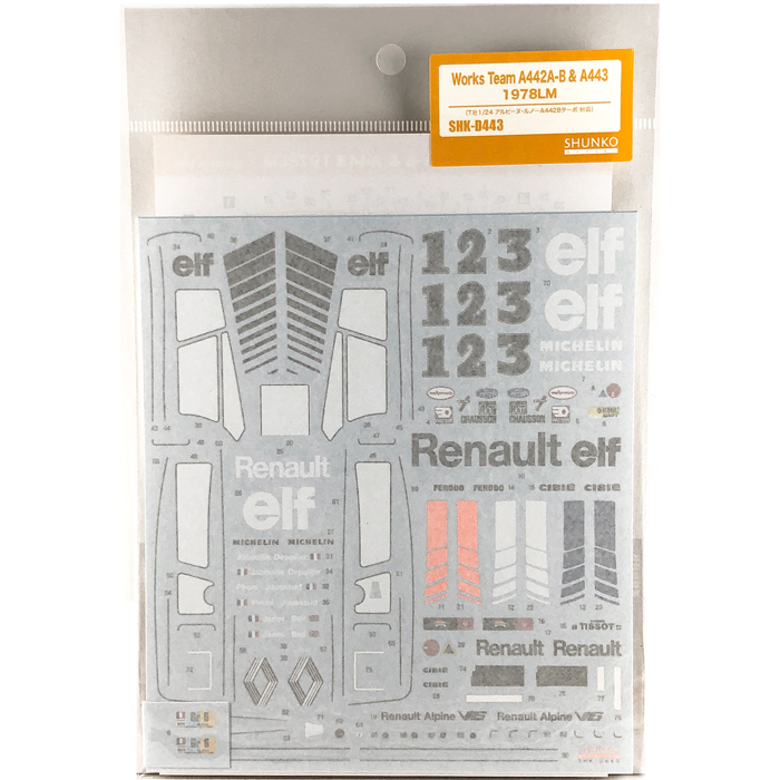SHUNKO 1/24 ワークスチーム アルピーヌ ルノー A442A-B  A443 1978LM デカールセット タミヤ対応 | クアトロポルテ  通販