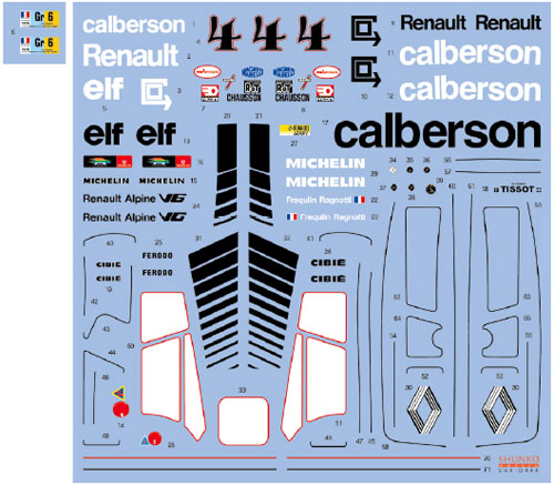 SHUNKO MODELS シュンコウ SHK-D444 1/24 カルベルソン アルピーヌ ルノー A442A 1978 LM デカールセット タミヤ対応