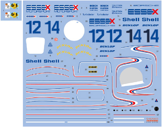 SHUNKO MODELS シュンコウ SHK-D446 1/24 エセックス ポルシェ 936/78 1979 LM デカールセット タミヤ対応