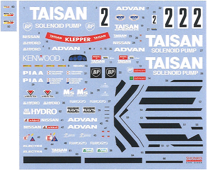 SHUNKO MODELS シュンコウ SHK-D468 1/24 タイサン スカイライン GT-R 1991 デカールセット タミヤ対応