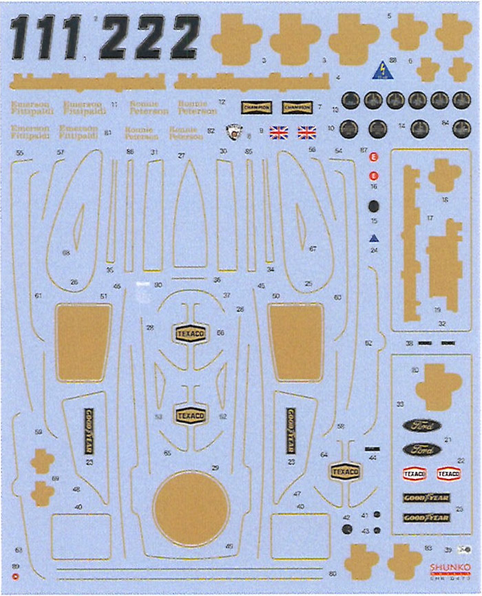 SHUNKO MODELS シュンコウ SHK-D473 1/20 ロータス タイプ72E 1973 デカールセット エブロ対応