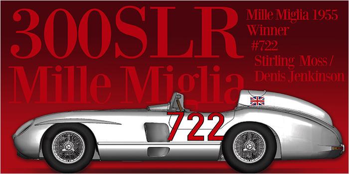 モデルファクトリーヒロ MFH K817 1/12 メルセデス ベンツ 300SLR Mille Miglia #722