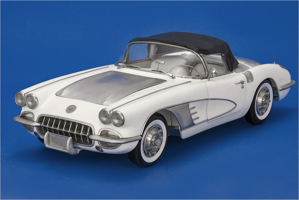 1/18 シボレーコルベット C1 1958 ホワイト Chevrolet（Amazon